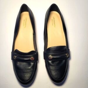Liz Claiborne Womens Trish Loafers‎ Black Size 8 Faux-leather Slip on Flats